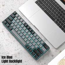 MagGee MK-Star61 迷你 60% 機械式鍵盤 61 鍵有線 LED 背光緊湊型遊戲鍵盤小型多設備鍵盤便攜式鍵盤帶燈適用於筆記型電腦、桌上型電腦、電腦、PC 黑色灰藍色開關 - 黑色 - 查看 7