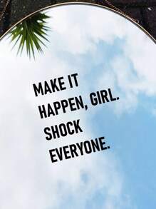RandySticker Get Moving, Girl! Shock Everyone! Inspirational Slogan Quote Wall Decal Decorative Sentence Home Vinyl Girl Room Decor Mirror Wall Mural Text Poster Quote Design Sticker, Wall Decal, Vinyl Sticker, Home Decor, Spring Decor, Refresh Your Home, Rama Decor Sticker Gift Birthday Graduation - Black - View 6
