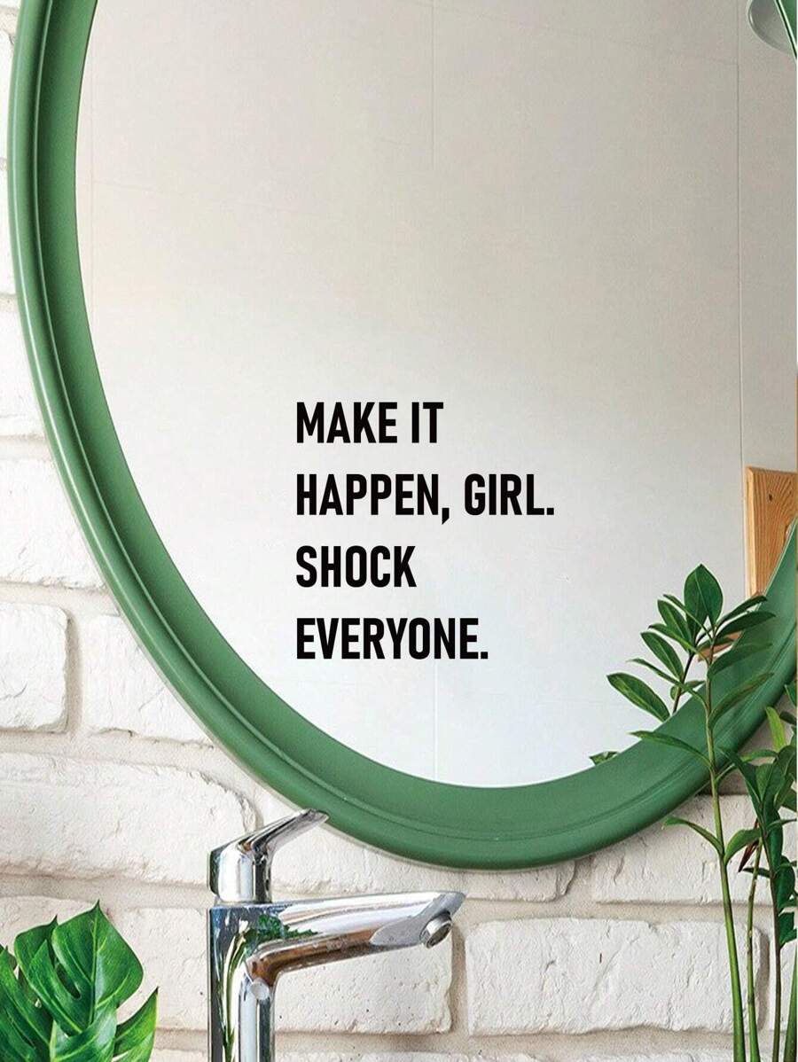 RandySticker Get Moving, Girl! Shock Everyone! Inspirational Slogan Quote Wall Decal Decorative Sentence Home Vinyl Girl Room Decor Mirror Wall Mural Text Poster Quote Design Sticker, Wall Decal, Vinyl Sticker, Home Decor, Spring Decor, Refresh Your Home, Rama Decor Sticker Gift Birthday Graduation