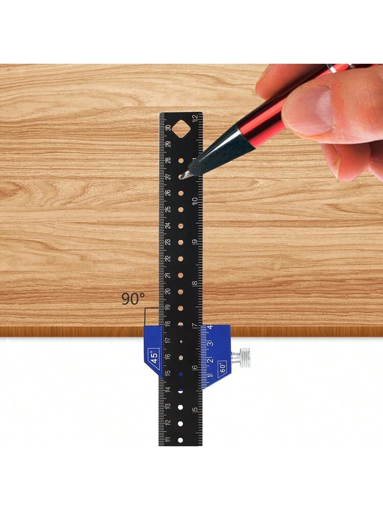 Righello Triangolare In Alluminio 7 Pollici – 45/90 Gradi, Scala Laser, Per Lavorazione Legno, Bordo Spesso Antiscivolo
