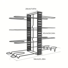 1pc Pot Rack With 8 Tiers, Pots And Pans Organizer For Kitchen Organization & Storage, Pot Lid Holders And Pan Rack, Lid Organizer For Pots And Pans, Home Kitchen Accessories-black - Black - View 6