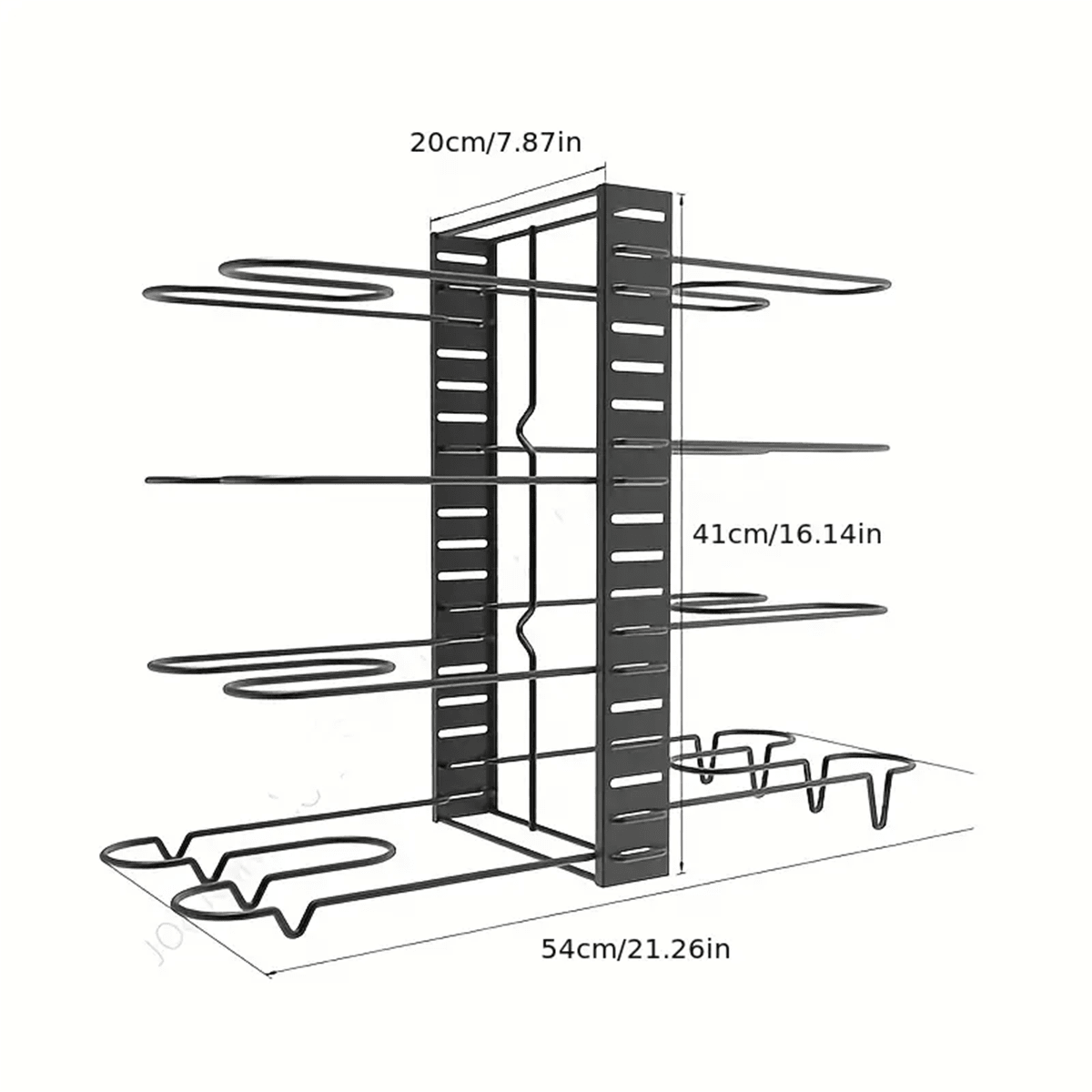 1pc Pot Rack With 8 Tiers, Pots And Pans Organizer For Kitchen Organization & Storage, Pot Lid Holders And Pan Rack, Lid Organizer For Pots And Pans, Home Kitchen Accessories-black - Black - View 6