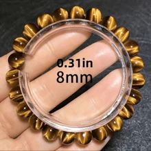 天然虎眼石，光澤良好，各種尺寸 6 毫米、8 毫米、10 毫米、12 毫米、天然水晶手鍊、原子串珠瑜珈手鍊