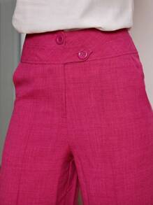 Women Pants - 玫紅色 - 查看 1