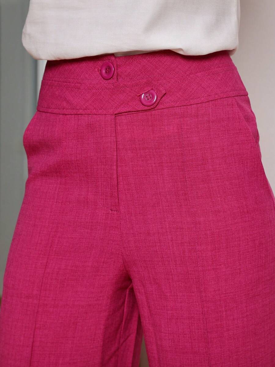 Women Pants - 玫紅色 - 查看 1