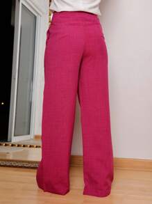 Women Pants - 玫紅色 - 查看 3