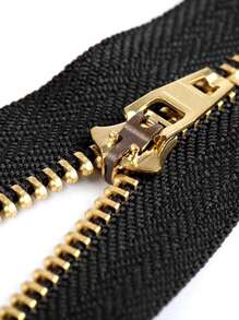 5pcs/pack Copper Jeans Zipper, Black, For Pants - Black - View 4