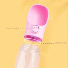 1入組便攜寵物水瓶戶外寵物水杯適用於小狗飲用水杯子寵物用品 - 粉色 - 查看 2