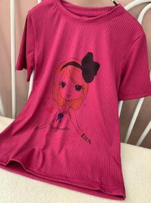 Women T-Shirts - Màu Hồng Tươi - Xem 1