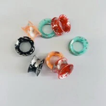 8雙9mm塗層極薄傘狀矽膠耳擴 - 彩色 - 查看 3