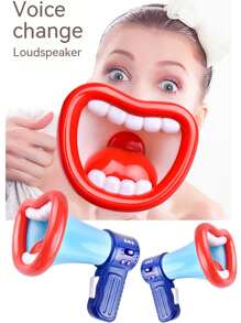 Novelty Voice Changing Megaphone Prank Toy With Recording Function For Stress Relief And Creativity - Blue and White - View 1