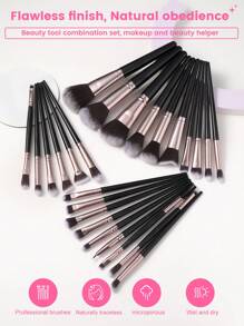 25支装化妆刷套装，优质合成毛眼影晕染刷套装，面部及眼部化妆工具，化妆刷套装，化妆刷套装，化妆刷套装，全套化妆刷，化妆刷套装，全套化妆工具，化妆刷套装，化妆刷套装，化妆礼盒套装 - 彩色 - 查看 6