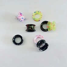 8雙9mm塗層極薄傘狀矽膠耳擴 - 彩色 - 查看 7