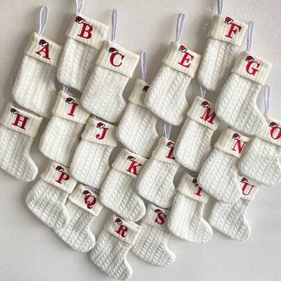 1pc Mini Christmas Stockings Christmas Decorations, 7.1 Inch Knitted Christmas Decoration Stockings, Suitable For Parties, Home Decor, Room Decor Xmas Stockings Classic Personalized Stocking Decorations Best Gifts Birthday Winter