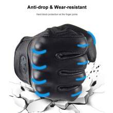 复古真皮女士摩托车手套 粉色电动自行车手套 摩托车手套 自行车骑行手套 - 粉色 - 查看 7