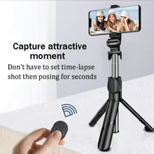 Take Perfect Selfies Anywhere With This Wireless BT Selfie Stick & Tripod! - White - View 3