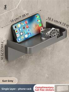 1個灰色掛壁式紙巾盒(無需鑽孔固定),家庭浴室、廚房、手巾收納必備 - 灰色 - 查看 2