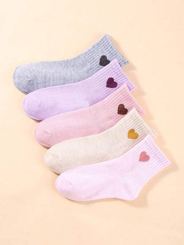 5 Pairs of Soft Ankle Socks, Cute and Fun Heart Shaped Novelty Socks