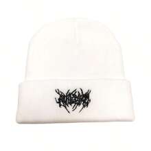 Men's Fashionable Windproof, Warm, Breathable Black & White Knit Beanie Hat Street