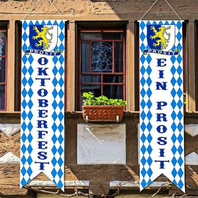 1pc Oktoberfest Banner Decoration, Bavarian Checkered Flag Oktoberfest Banner Sign Oktoberfest Porch Welcome Banner Sign German Theme Party Oktoberfest Parade Decoration Oktoberfest Party Accessories