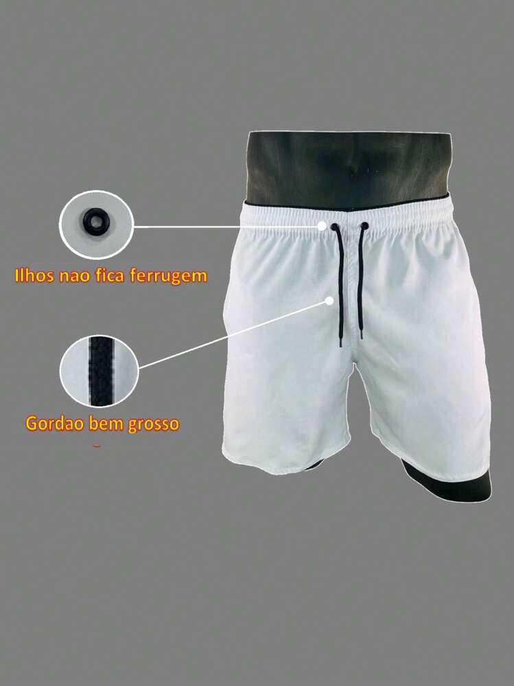 Men Shorts - Đen và trắng - Xem 4