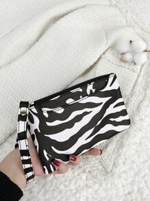 SOUTHLAND&KANGAROO Ví thời trang sọc ngựa vằn có khóa kéo chìa khóa điện thoại di động cho nữ Ví da PU họa tiết nhẹ Tiền mặt Thẻ căn cước Thẻ tín dụng Túi xách tay Ví nhỏ Ví ngắn Malist Thời trang doanh nhân hiện đại cho kỷ niệm Ngày lễ tình nhân Quà tặng sinh nhật Quà tặng cho bé gái Cho phụ nữ Cho túi xách nữ Đồ dùng học tập Cho trường học Phòng ký túc xá & Quay lại trường In hình con bò Da chất lượng cao cho phụ nữ Ví ví mini Ví ví đeo tay Ví đựng tiền xu - Đen và trắng - Xem 1