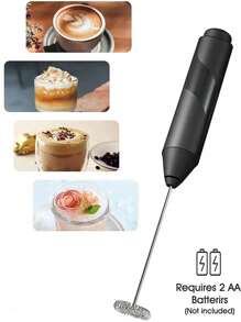 1入組2節aa電池操作電動打奶器(電池不包括在內) - 黑色 - 查看 8