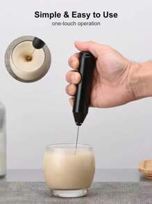 1入組2節aa電池操作電動打奶器(電池不包括在內) - 黑色 - 查看 7