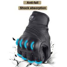 MJMOTO Goat Skin Summer Breathable Real Leather Motorcycle Gloves Touch Operate Gloves Moto Fist Palm Protect Men Racing Motocross Gloves - Black - View 2