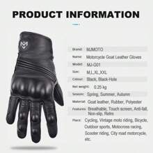 MJMOTO Goat Skin Summer Breathable Real Leather Motorcycle Gloves Touch Operate Gloves Moto Fist Palm Protect Men Racing Motocross Gloves - Black - View 4