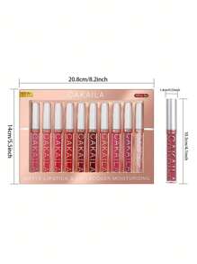 CAKAILA 啞光唇彩套裝,10入組持久穿戴防水液體口紅成套工具唇妝套裝 - 彩色 - 查看 4