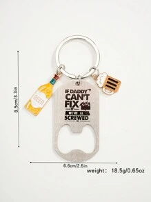 1入不銹鋼男士父親刻字開瓶器鑰匙扣,父親節生日禮物具有金屬和環氧樹脂設計的鑰匙扣 - 彩色 - 查看 5