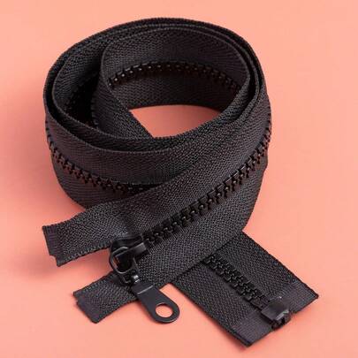 1pc Black Resin #5 Detachable Zipper For Clothing And Down Jackets