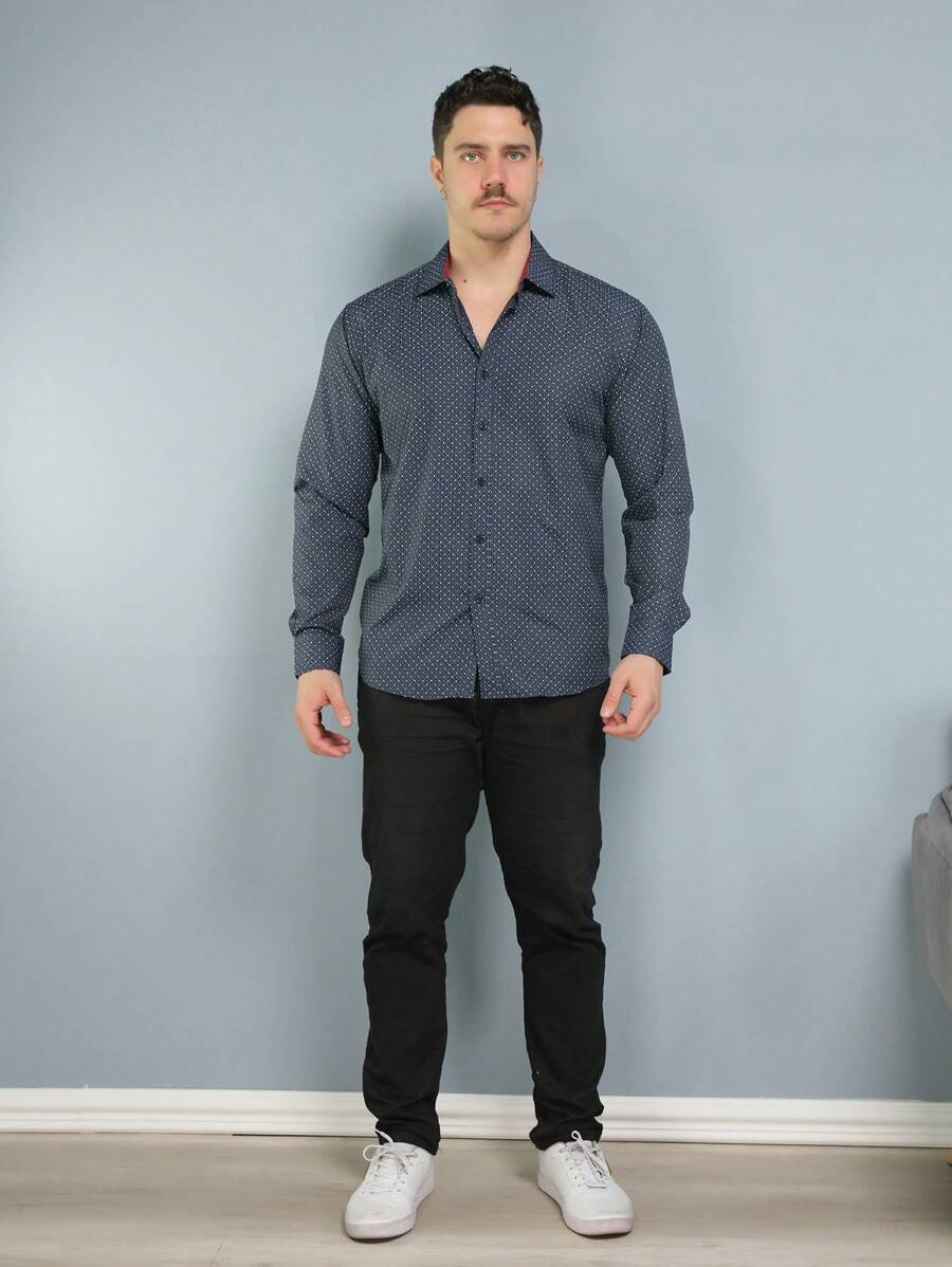 Men Shirts - Màu xanh hải quân - Xem 1