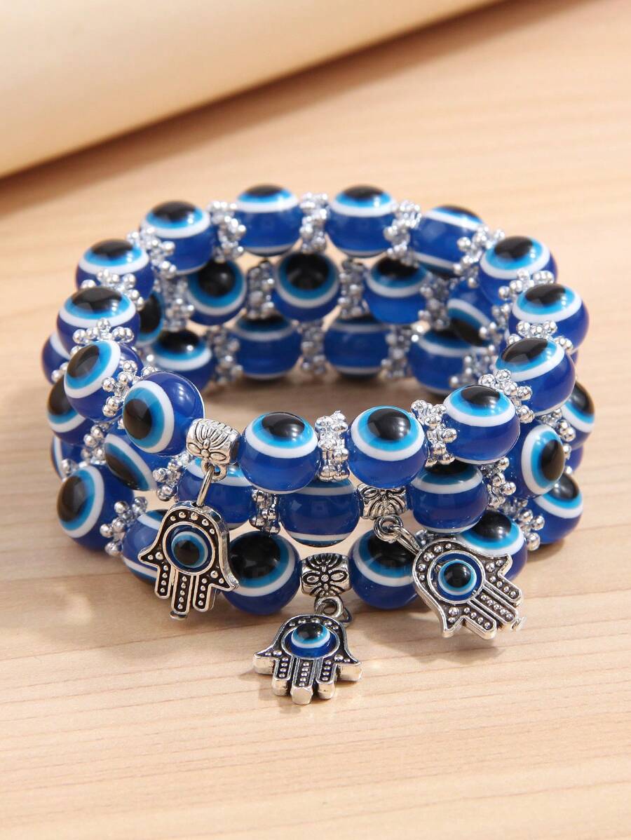 3 Stücke Armband Modisch OL Stil Böse Auge & Hand & Augapfel Anhänger, Für Frauen