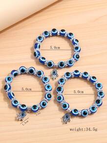 3 Stücke Armband Modisch OL Stil Böse Auge & Hand & Augapfel Anhänger, Für Frauen