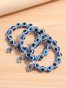 3 Stücke Armband Modisch OL Stil Böse Auge & Hand & Augapfel Anhänger, Für Frauen