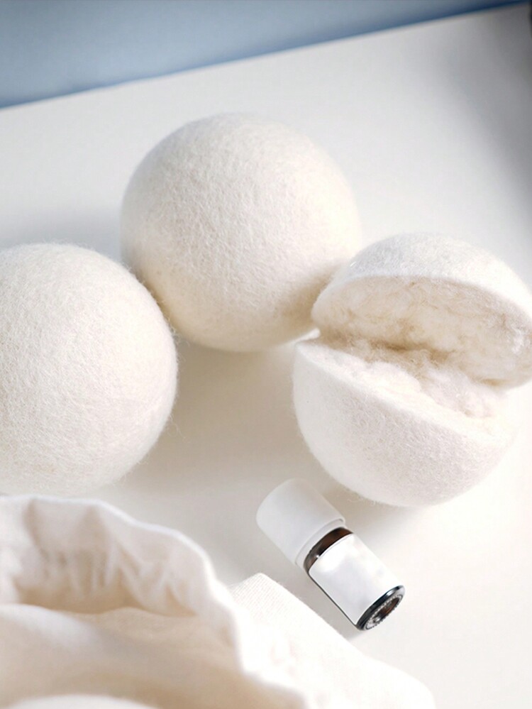 Wool Dryer Balls For Laundry, Absorb Moisture, Remove Odor, Prevent Wrinkles, 1.96in/2.36in/2.75in - White - View 7