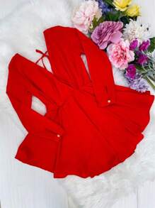 JUMP SUIT TELA LIGERA TEXTURA FRESCA - Rojo - Ver 3