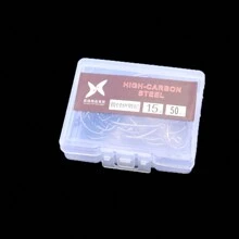 100个高碳钢鱼钩 3号-12号 鱼钩 倒刺钩 带孔 钓鱼配件