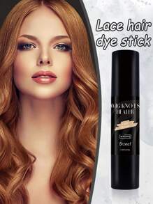 蕾絲假髮用假髮結遮瑕棒,蕾絲染色遮瑕棒,假髮結修復器帶刷子便攜式,髮色棒不可漂白前額,髮際線假髮,淺棕色-01 - 巧克力棕 - 查看 3