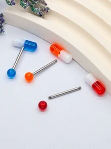 5pcs Fashion Multi-color Pill Tongue Rings Suitable For Everyday Wear By Everyone - Multicolor - View 2