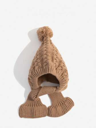 Autumn/Winter New Children's Hat Scarf Set, Thermal Lined Warm Knit Ear Or Cap, Boys And Girls