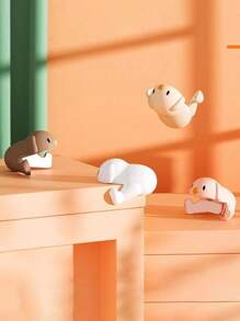 1pc Silicone Angle Cover, Cute Cartoon Bear Shaped Anti-Collision Table Corner Protector For Home - Coffee Brown - View 4