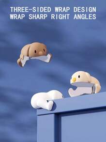 1pc Silicone Angle Cover, Cute Cartoon Bear Shaped Anti-Collision Table Corner Protector For Home - Coffee Brown - View 3