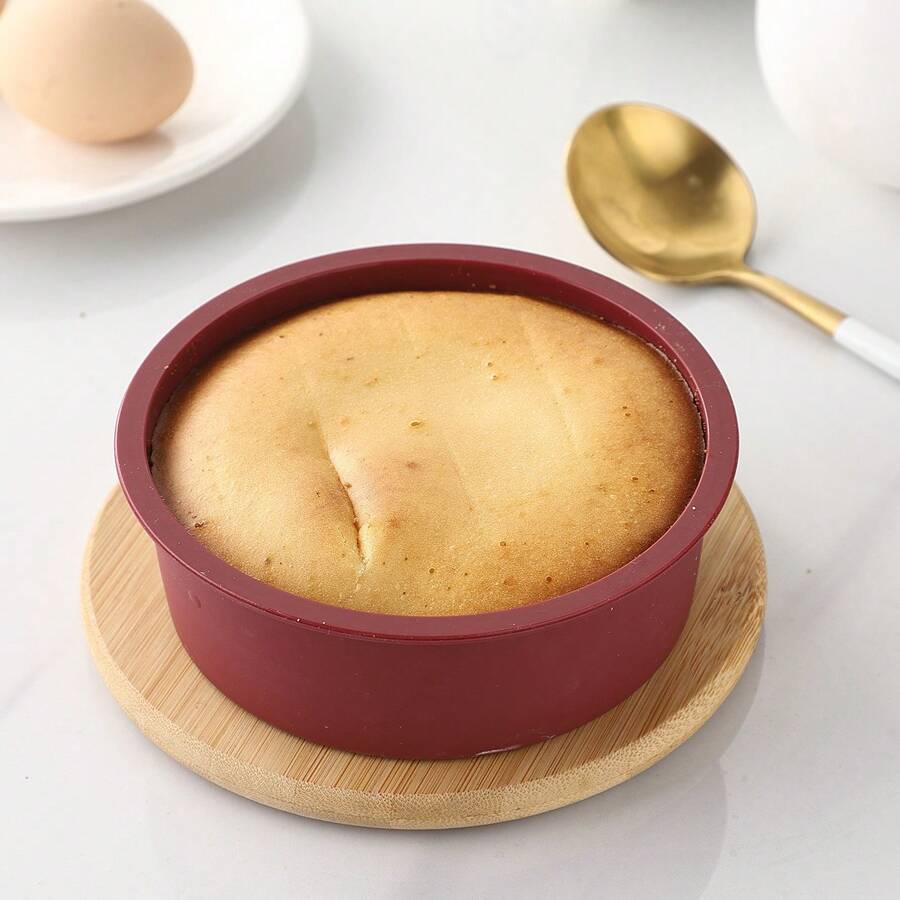 1pc 5 Inch Round Silicone Cake Mold For Baking Small Cakes Diy Handmade Baking Mold - Red - View 1