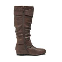 Women's Knee High Low Hidden Wedge Boots - 棕色 - 查看 7