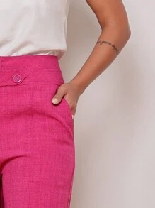 Women Pants - 玫紅色 - 查看 2