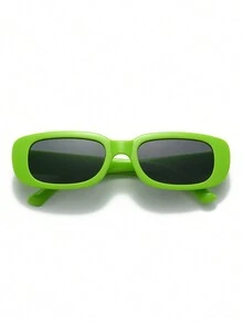 1 件男女通用时尚方形框架百搭时尚眼镜，适合驾驶、拍照、海滩、Y2k 风格和日常佩戴 - 綠色 - 查看 3