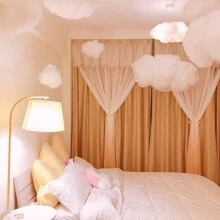 1pc Cloud Shaped Wall Hanging, Simple White Polyester Prop Cloud Design Hanging Decoration For Home,Home Decor ,Room Decor,Wall Decor - White - View 4